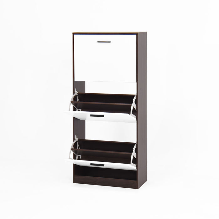 Modern Freestanding Shoe Storage Cabinet With 3 Flip Drawers