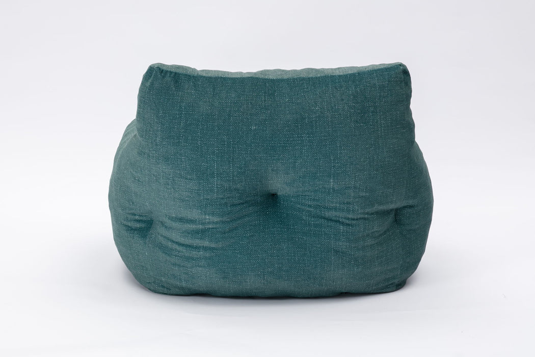 Soft Cotton Linen Fabric Bean Bag Chair Filled With Memory Sponge, Green