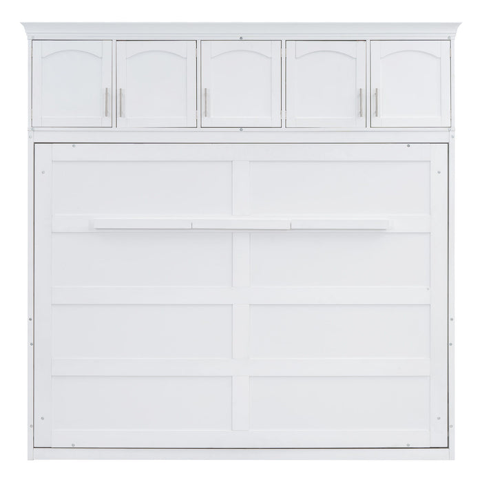 Murphy Modern Bed With Top Cabinets For Space Saving And Comfort