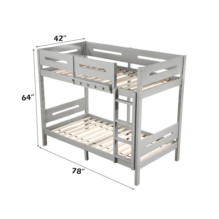 Edah - Twin Over Twin Bunk Bed - Gray