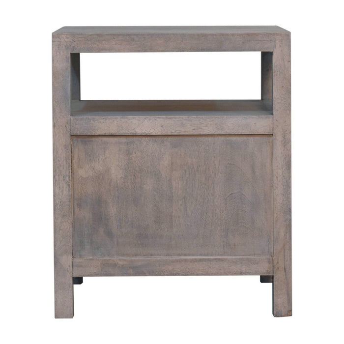 Acid - 2 Drawer Open Bedside Table - Gray Ash