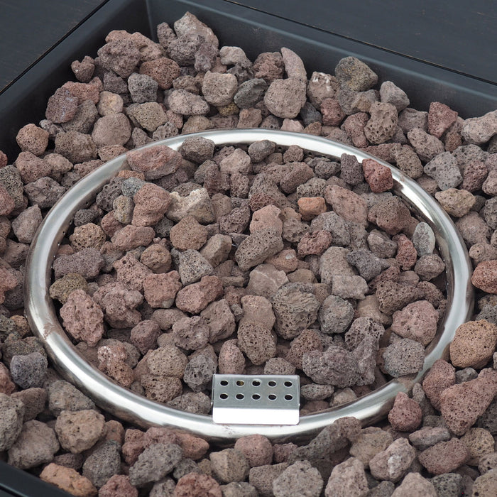 Outdoor Patio Gas Burning Fire Pit Table 50,000 Btu, Square