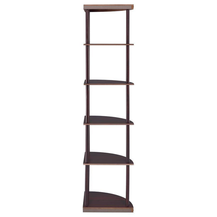 Bonwick - Wood 5-Shelf Corner Bookshelf - Cappuccino