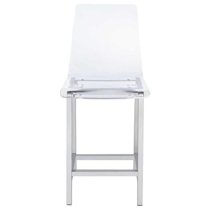 Juelia Clear Acrylic Counter Chair Chrome (Set of 2)
