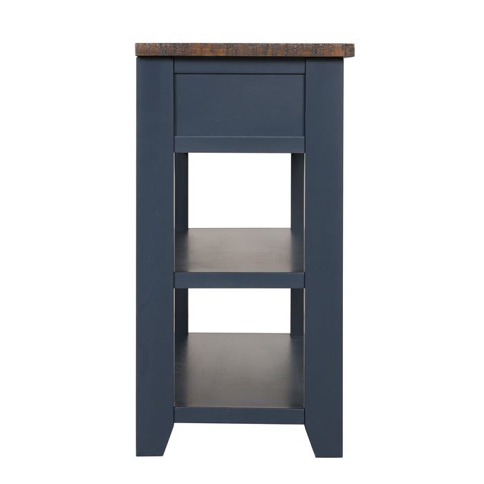 49'' Rectangular Solid 3 Drawer 2 Shelf Console Table - Blue