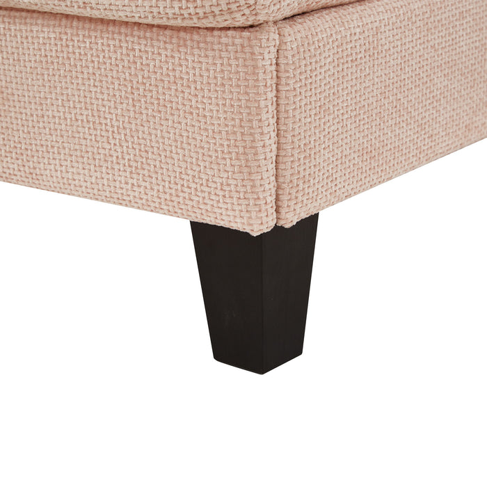 Chaise Bed Lounge Sofa Chair With Adjustable Backrest And LED Light Strip - Pink