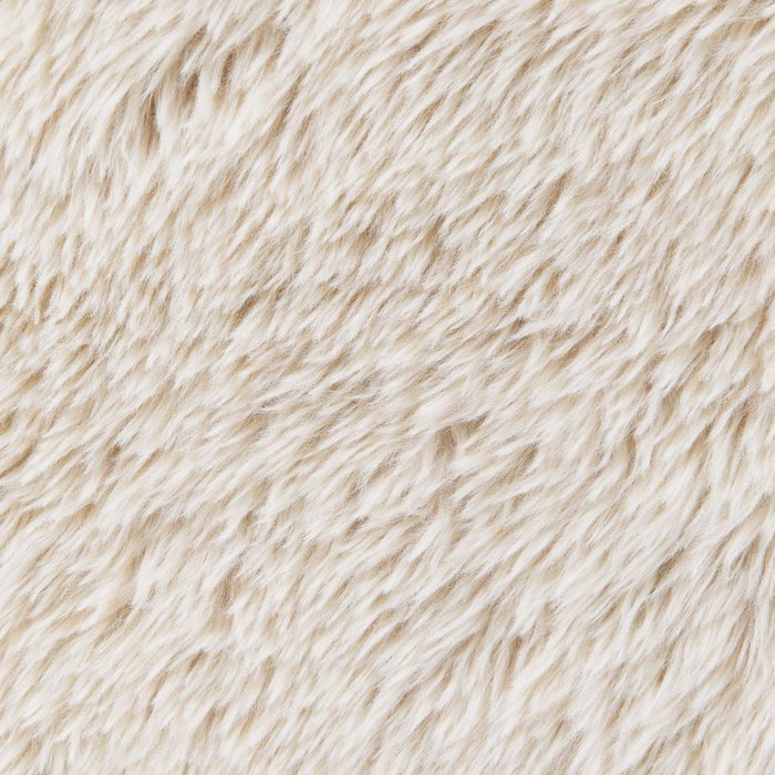 Fitzroy - Faux Fur Upholstered Chair Solid Wood Arms - Latte