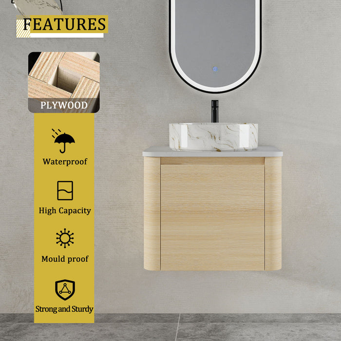 Mounted Bathroom Vanity & Art Sink, Soft Close Door