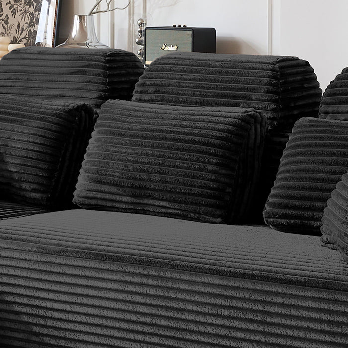 Sectional Sleeper Sofa & Storage Pockets, Modular Couch With Throw Pillows For Living Room