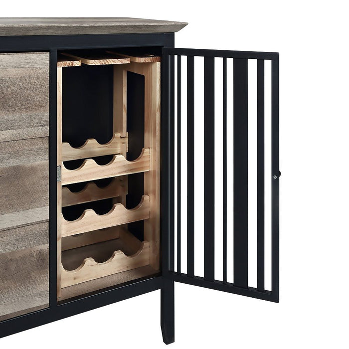 Zudora - Server - Antique Oak & Sandy Black