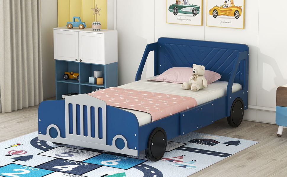 Car Shaped Platform Bed With Wheels