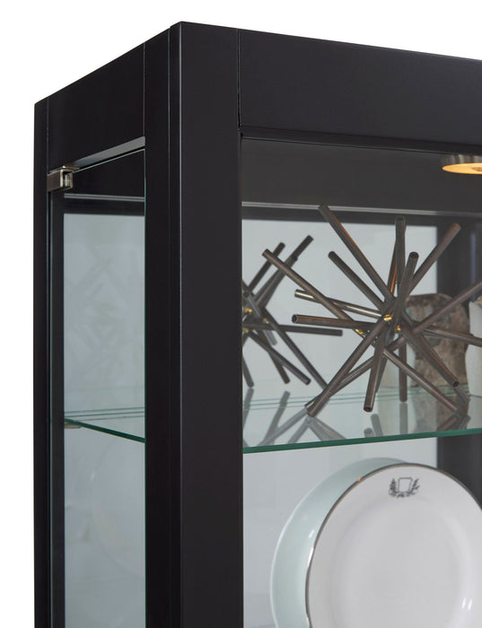 PFC Curios - Lighted Gallery Style 5 Shelf Curio Cabinet - Onyx Black