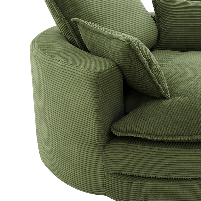360° Swivel Accent Barrel Chair With Dual Layer Cushion And 3 Removable Pillows