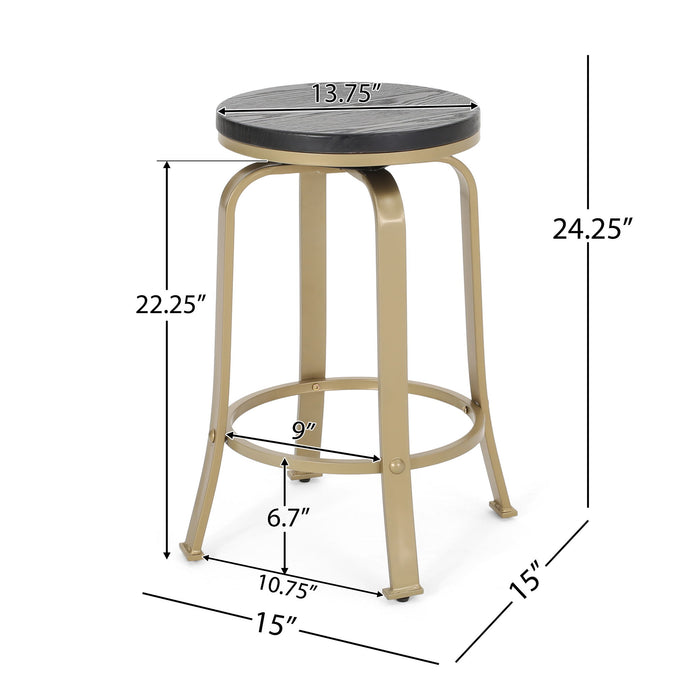 Modern Industrial Counter Stool Set With Swivel Function