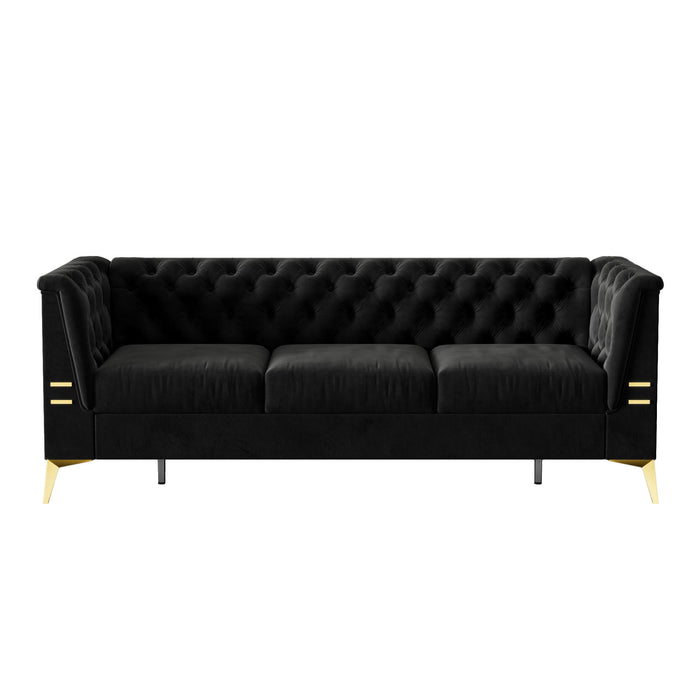 Luxurious Sofa With Legs, Modern Chesterfield Design, Tufted Upholstery, 3 Seat Couch For Living Room And Office