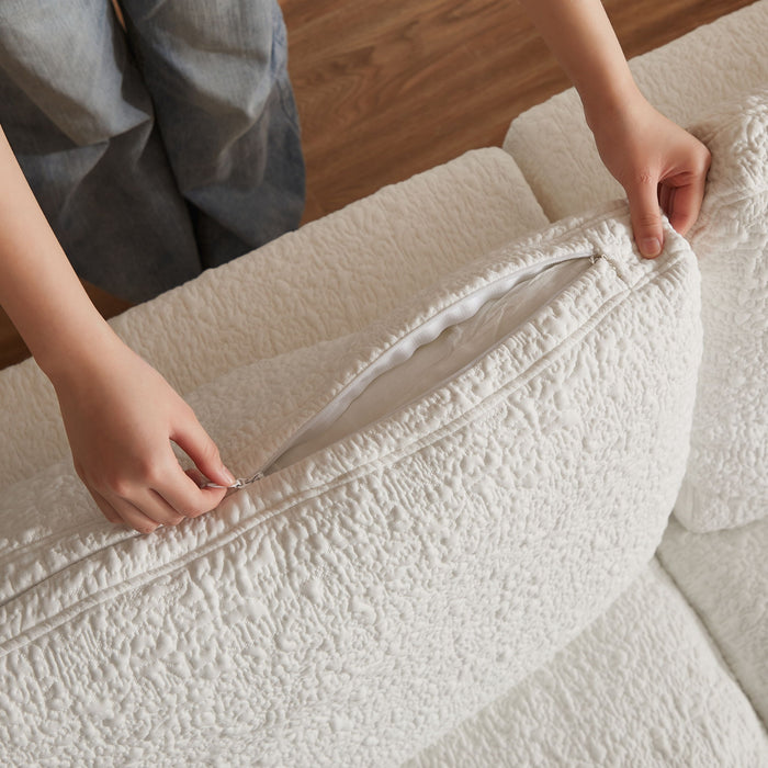 Cloud Sectional Couch, Convertible With Ottoman, 3 Seater Modular Design