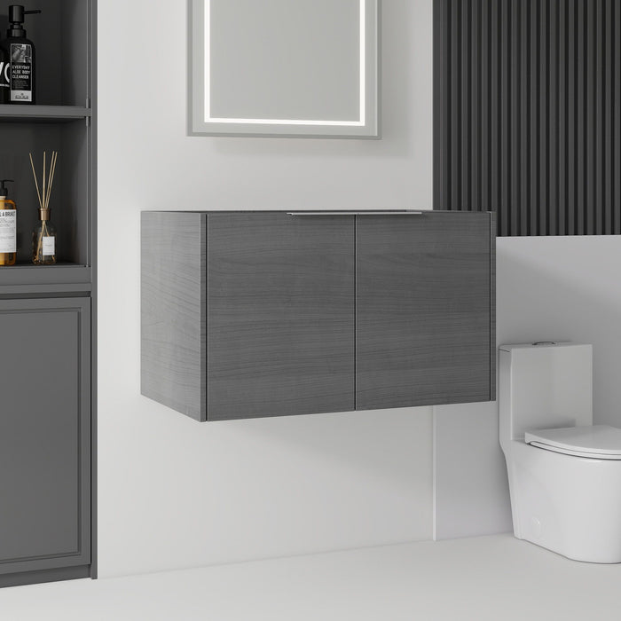 Floating Bathroom Vanity Cabinet With Soft Close Double Doors, Spacious Interior Storage, Wall Mounted, Cabinet Only