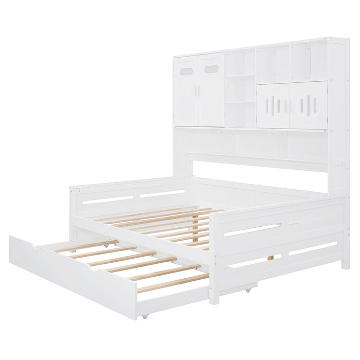 Daybed With All-In-One Cabinet And Shelf