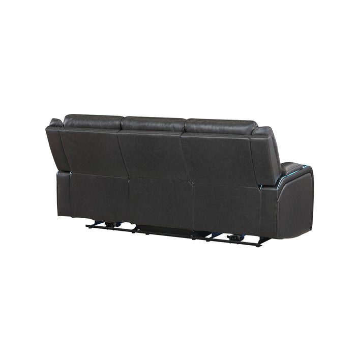 Blanca - Power Reclining Sofa With LED Lights And Power Headrest Frame - Charcoal