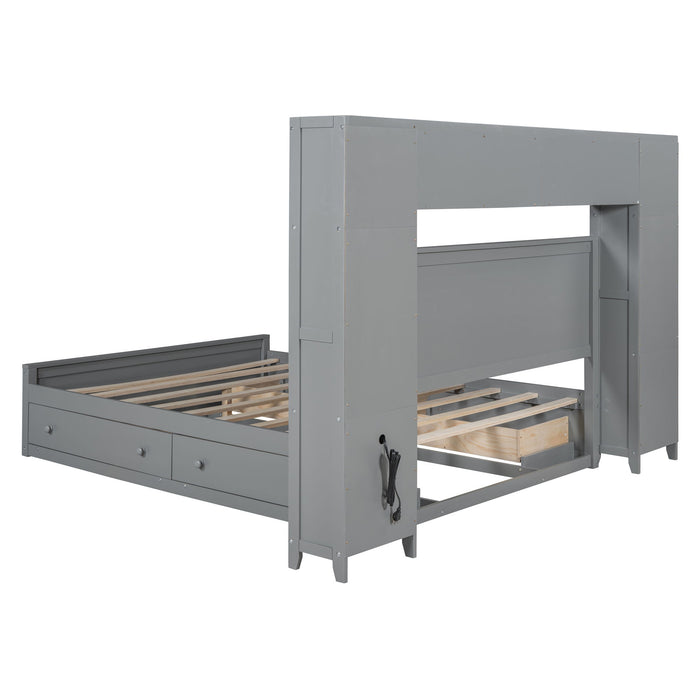 Bed With All In One Cabinet, Shelf And Sockets