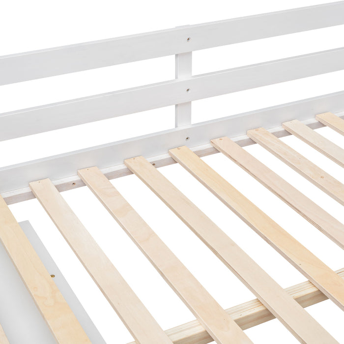 Loft Bed With Retractable Writing Desk And 3 Drawers With Storage Stairs And Shelves