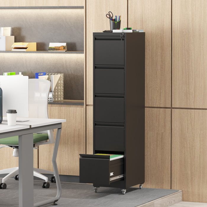 Drawer Metal Locking Vertical File Cabinet With Wheels Heavy Duty Lockable Storage