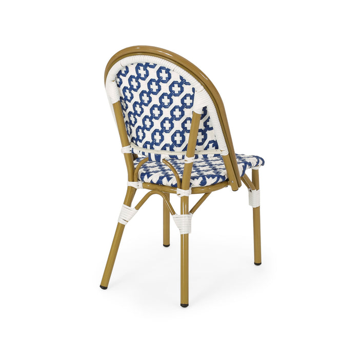Chic French Bistro Chair With Durable Rattan And Aluminum Frame
