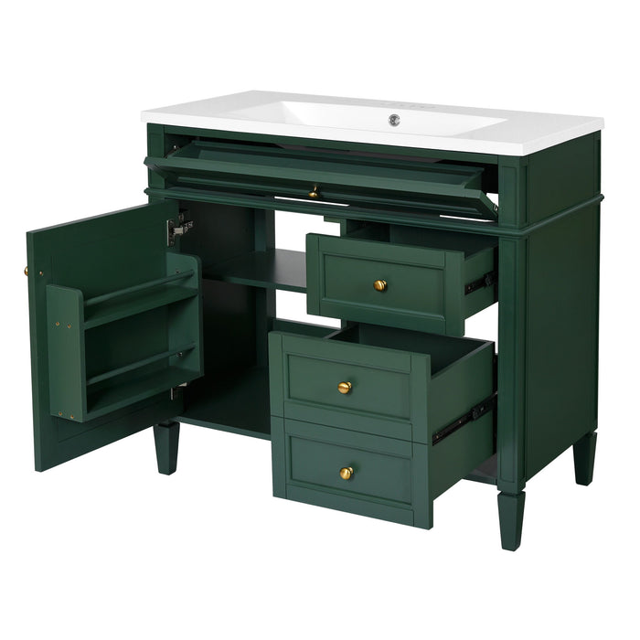 Bathroom Vanity & Top Sink, Modern Bathroom Storage Cabinet With 2 Drawers And A Tip-Out Drawer