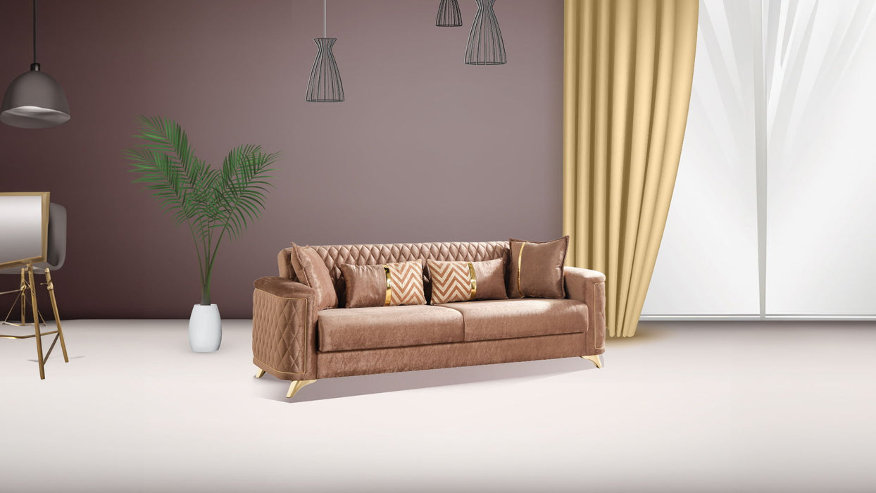 Luna Modern Style Sofa In Copper