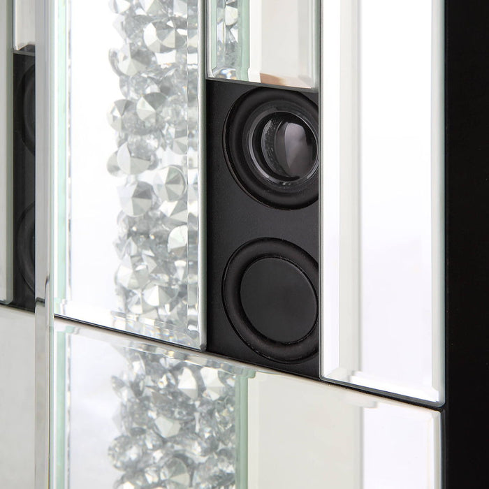 Noralie - Fireplace With LED & Bluetooth - Mirrored & Faux Diamonds