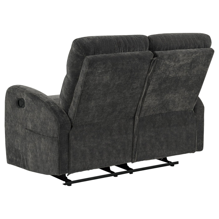 Hamilton Chenille Manual Reclining Loveseat Charcoal Grey