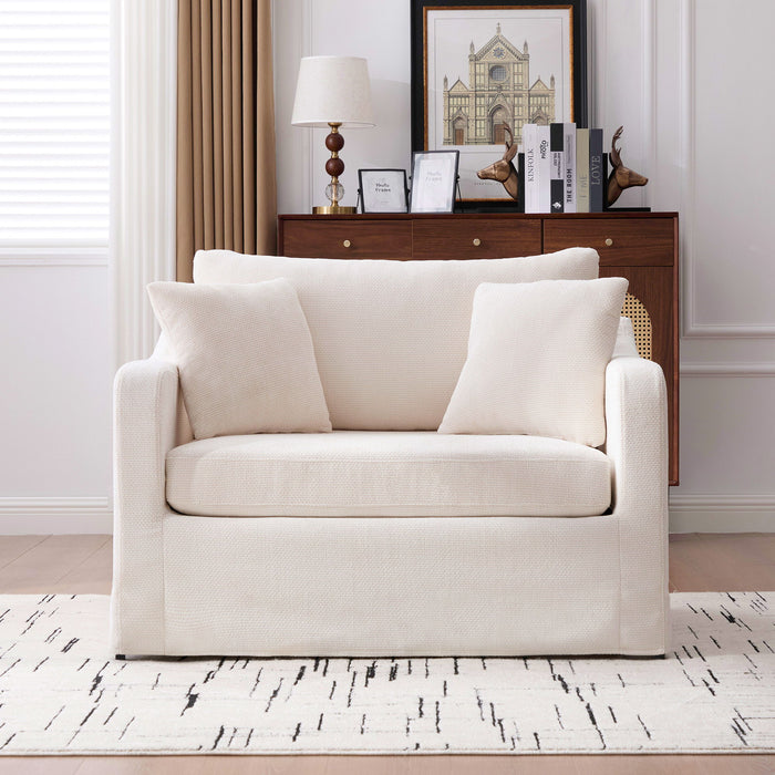 Accent Chair With 2 Bolster Pillows