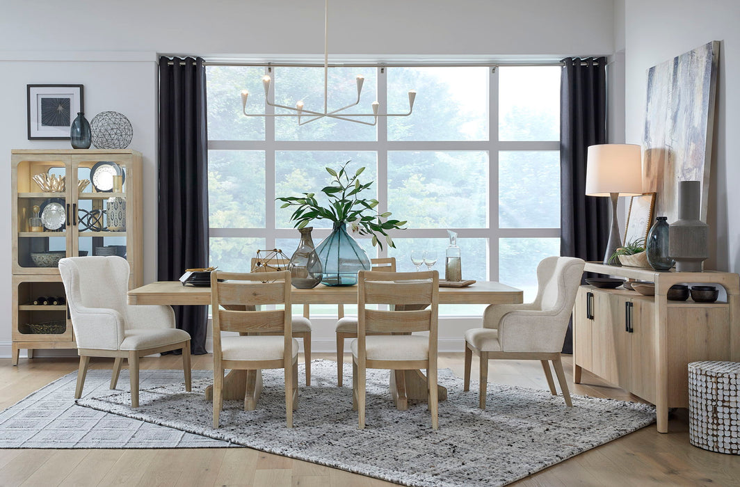 Somerset - Trestle Dining Table - Butternut and Omari Natural