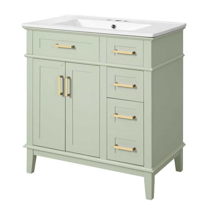 Modern Bathroom Vanity With Ceramic Sink, Soft Close Storage Cabinet