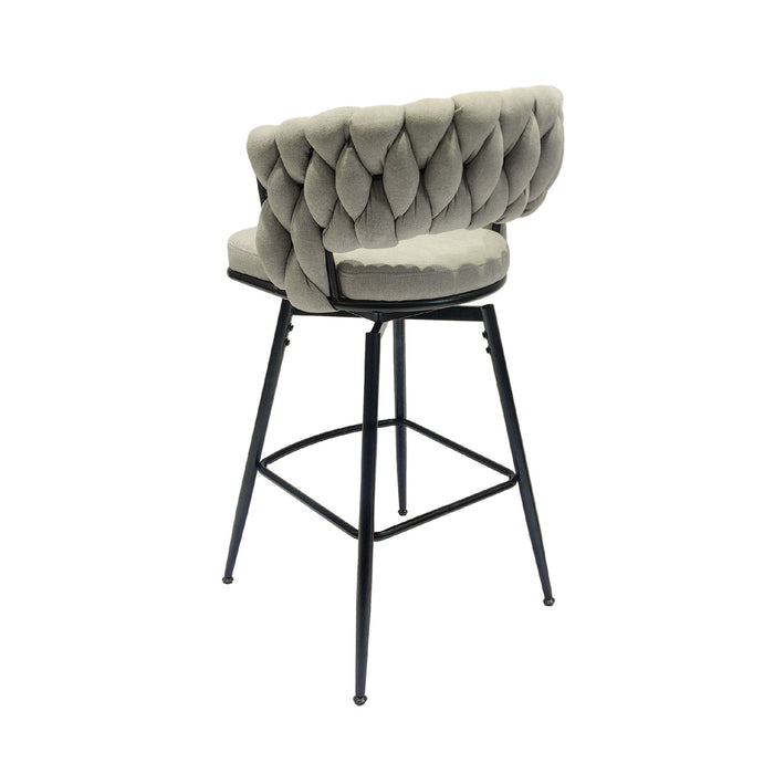 Bar Stool 360 Swivel With Back Footrest