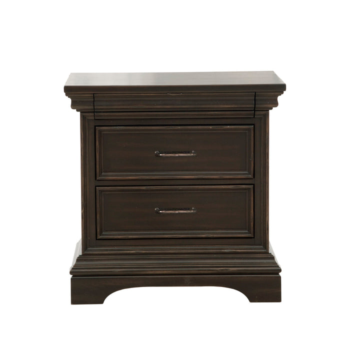 Caldwell - 2 Drawer Nightstand - Deep Brown
