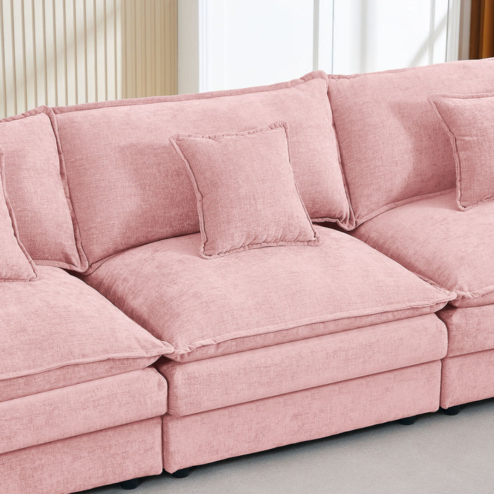 Modular L-Shaped Sectional Sofa With Movable Ottoman