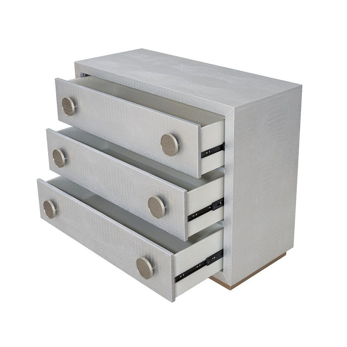 Anpu - Console Cabinet - Silver Faux Crocodile Skin