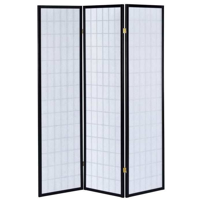 Carrie 3-Panel Room Divider Folding Shoji Screen Black
