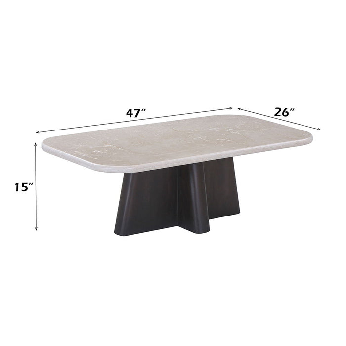 Jacory - Coffee Table With Bottocino Marble Top - Espresso