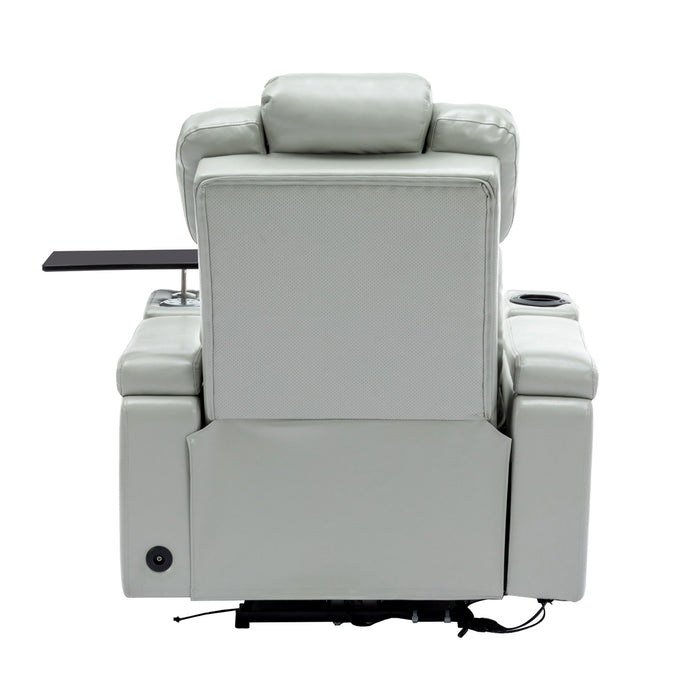 Power Recliner Theater Chair With Cooling Cup Holder, Bluetooth Speaker, LED Lights, USB Ports