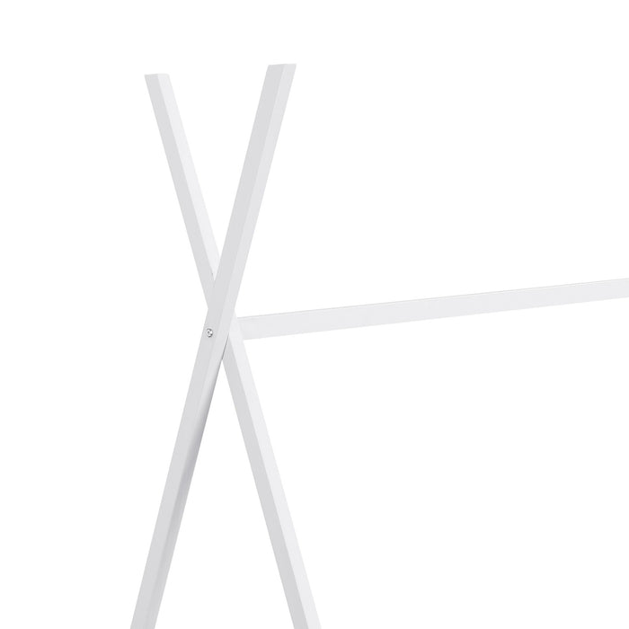 Metal House Platform Bed With Triangle Structure, Low Profile Design