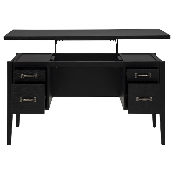Graham 54-inch 4-drawer Double Pedestal Lift Top Computer Desk Black
