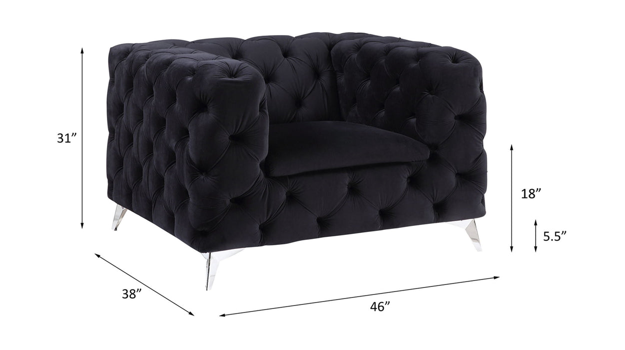 Phifina - Chair - Black Velvet