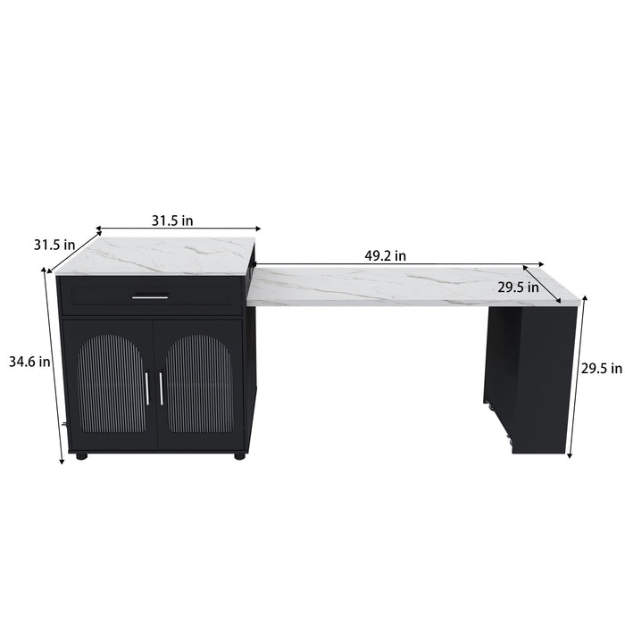 Expandable Kitchen Island With Power Outlet