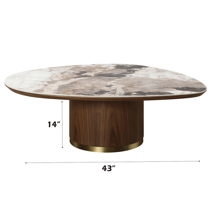 Willene - Coffee Table With Ceramic Top - Ceramic Top & Walnut