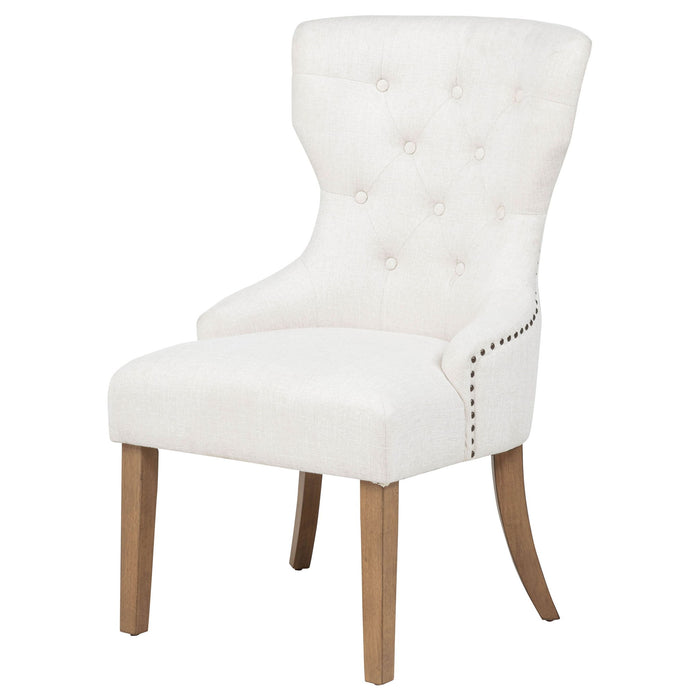 Baney Fabric Upholstered Dining Side Chair Beige and Rustic Honey