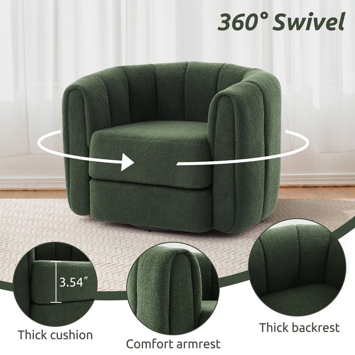 Swivel Accent Chair Wide Upholstered For Living Room