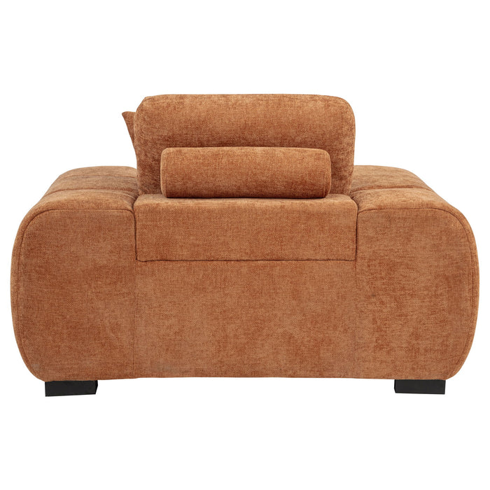 Octavia Upholstered Track Arm Accent Chair Orange