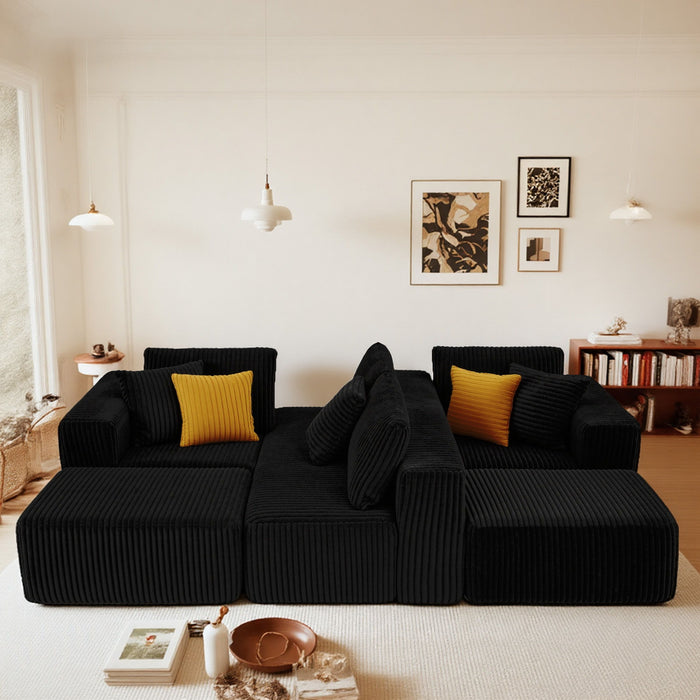 Modular U-Shaped Sectional Sofa With Reversible Design